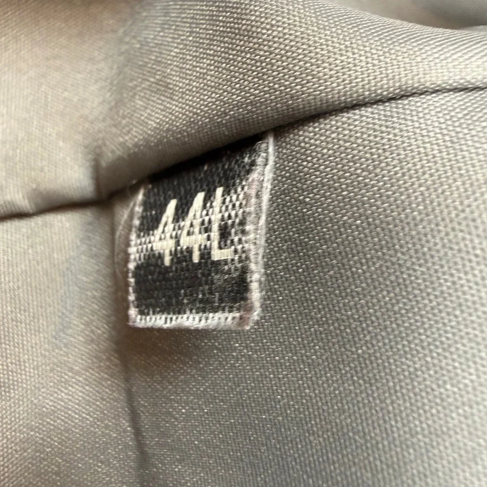 Haggar Blazer Jacket Mens 44L Gray Washable 2-Button Gold Buttons Vintage Style